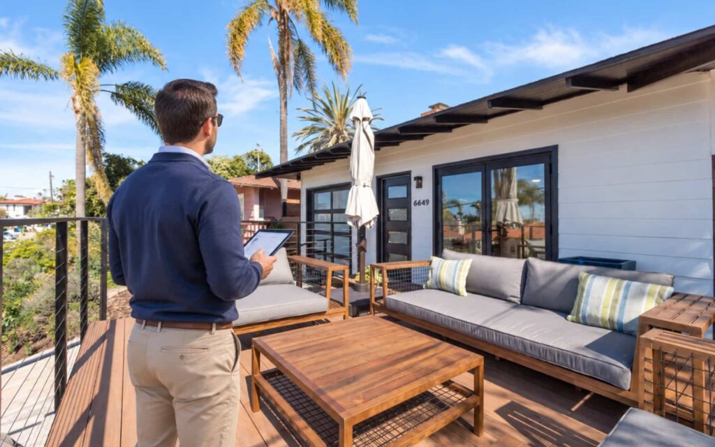 Local Property Manager in La Jolla Local property manager inspecting a La Jolla vacation rental