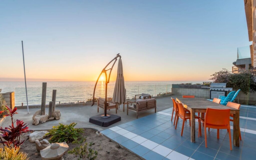 san diego vacation rental listing marketing ocean view Ocean-view outdoor living area at a San Diego vacation rental