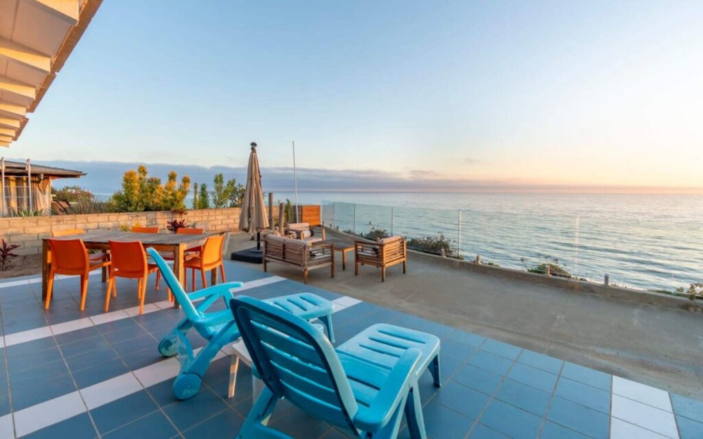 san diego vacation rental marketing ocean view Ocean-view outdoor living area at a San Diego vacation rental