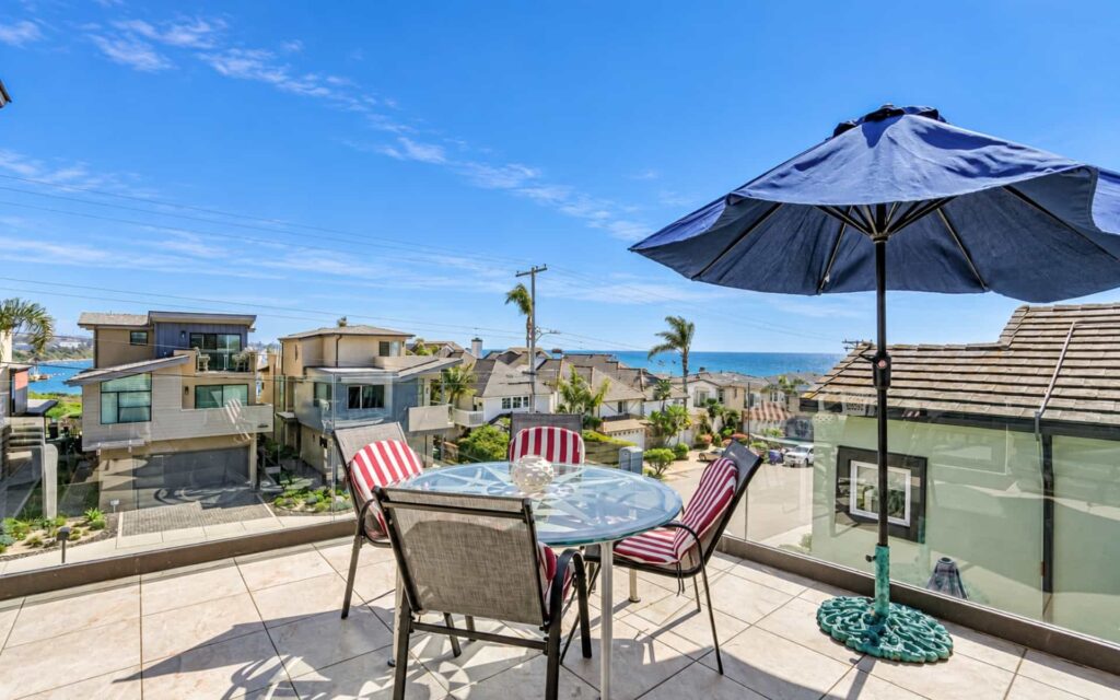 Southern California Second Home Vacation Rental Ocean-view patio at a Southern California second home